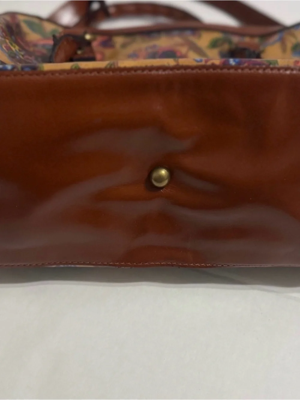 Patricia Nash Benvenuto Satchel Floral Print Leather Crossbody Bag